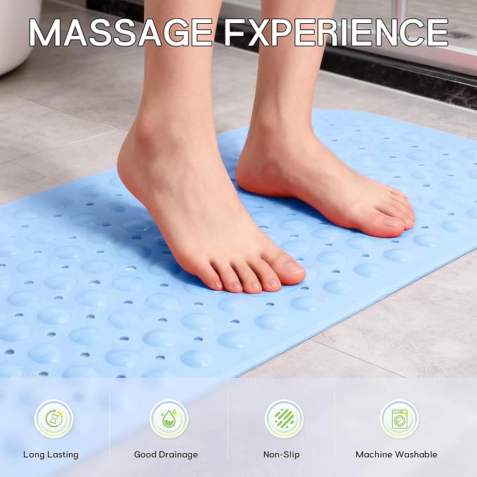 Anti-Slip Bathtub Shower mat, 39.3×15.7 inch（Approximately 100 × 40cm） Soft - Image 3