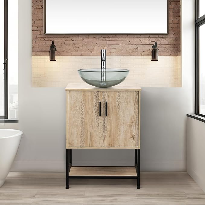 UEV 24" Bathroom Vanity, Oak Color Bathroom Vanity Set by YourHomeExcellentVendor