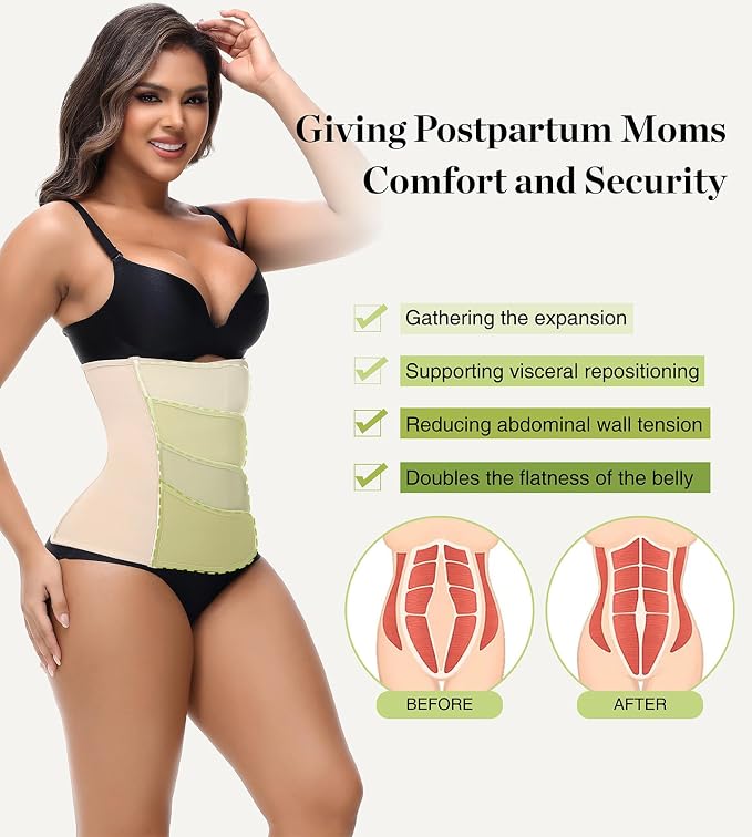 SHAPSHE Waist Trainer for Women Postpartum Recovery Wrap Waist Cincher Corset - Image 5