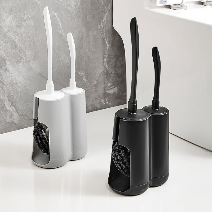 Toilet Brush & Pumice Stone Brush Combo, 2-in-1 Toilet Bowl Brush and Dual-Slot - Image 7