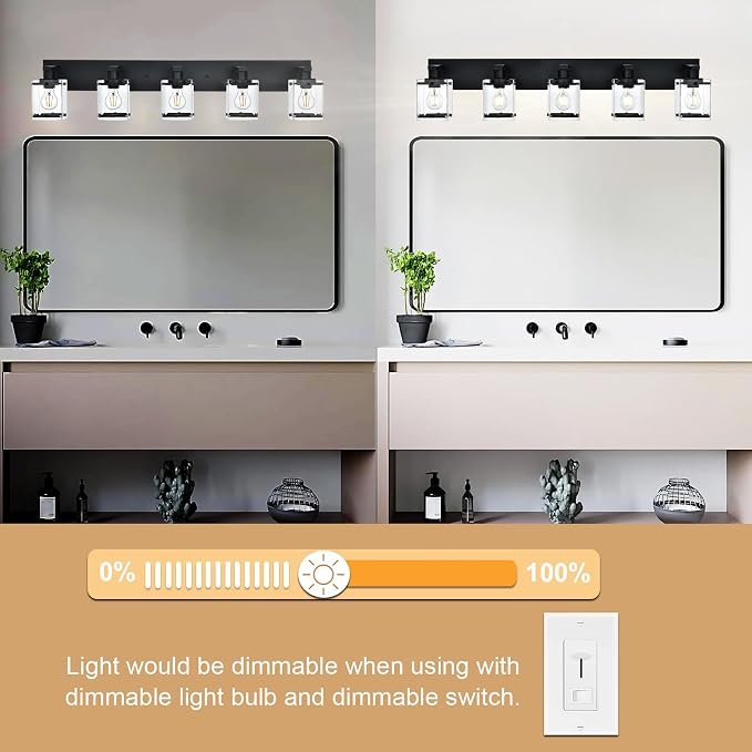 5-Light Modern Vanity Lighting, E26 Bulb Base - Image 5