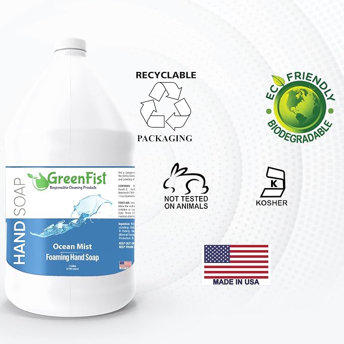 GreenFist Foaming Hand Soap Refills Ocean Mist Scent Foam Refill - Image 4