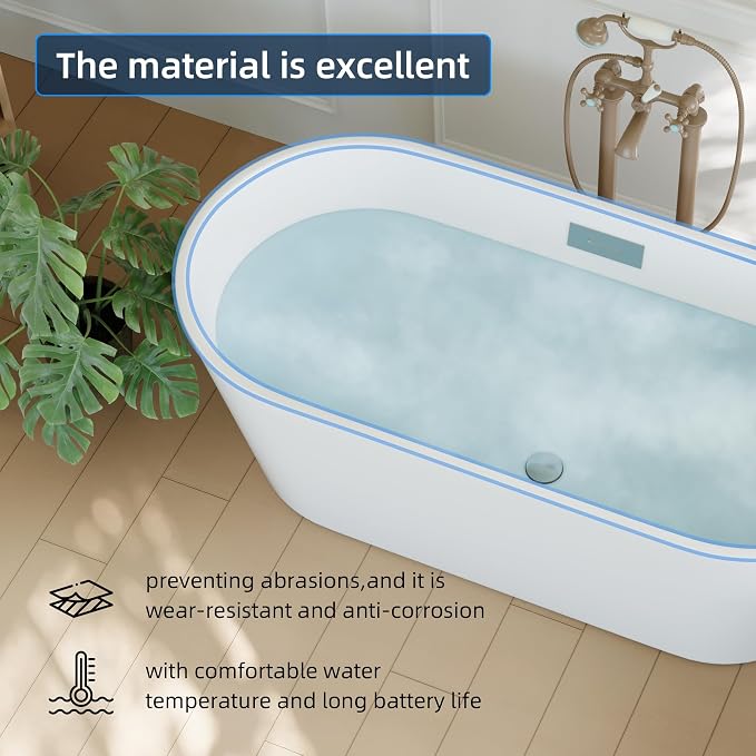59'' Freestanding Bathtub, Deep Soaking Tub - Image 7