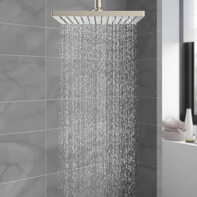 Hibbent Thickness Metal Rain Shower Head, 12 Inch High Pressure Shower Heads - Image 7