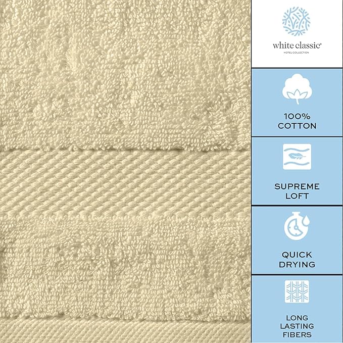 White Classic Luxury Beige Hand Towels - Image 7