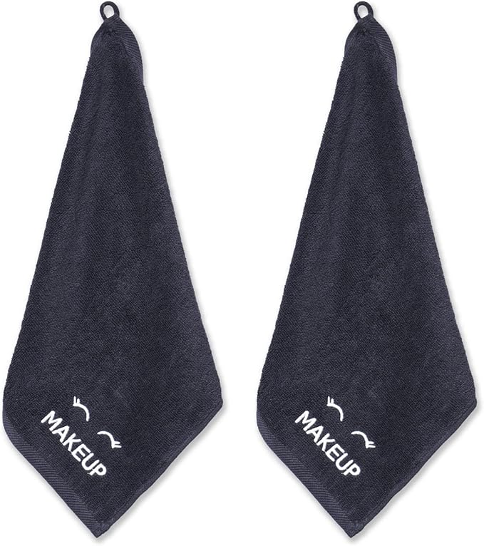 White Classic Bleach Safe Black Makeup Washcloths - Image 6