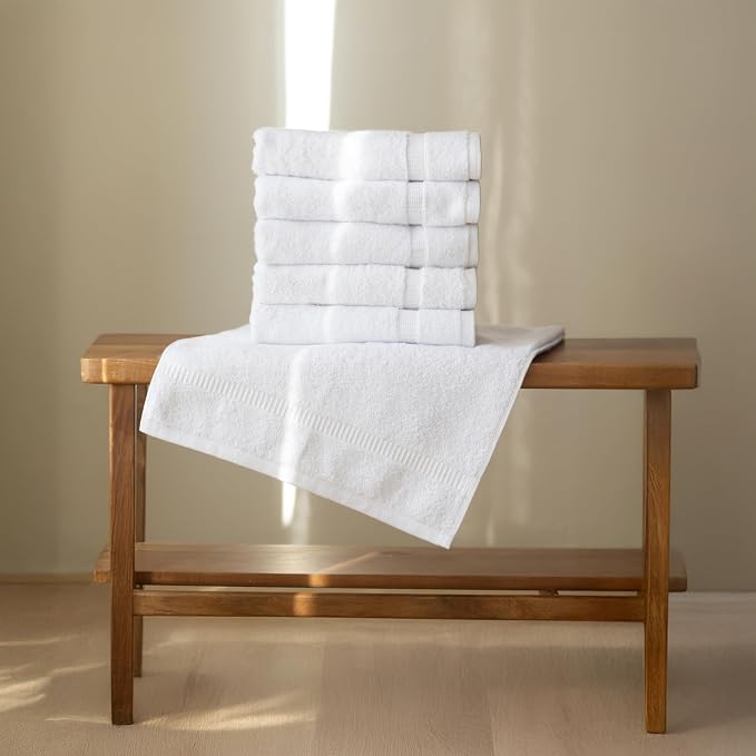SALBAKOS 100% Turkish Cotton Hand Towel Set of 6 16x30 inch | Heirloom Quality - Image 2