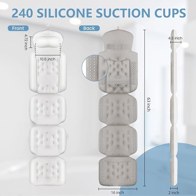 Full Body Bath Pillow, Luxury Bath Cushion - Image 4