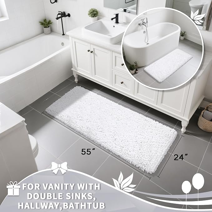 Yimobra Long Bathroom Rugs Runner 55x24 Inch, Extra Thick Soft Absorbent - Image 4