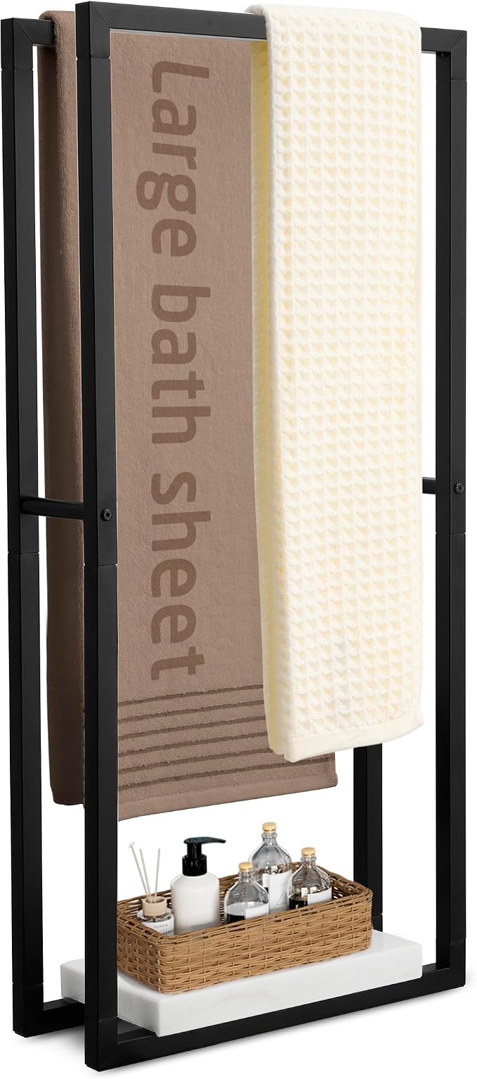 KES 42" H Bathroom Free Standing Towel Rack, Freestanding Floor Towel Rack by KES