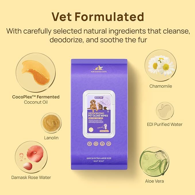 HICC PET Cleaning Deodorizing Glove Wipes - Image 5