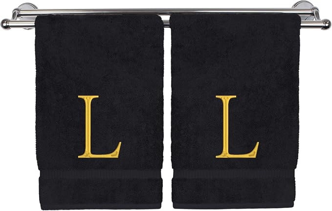 Monogrammed Hand Towel, Personalized Initial Gift, Extra Absorbent 100% Turkish by BareCotton