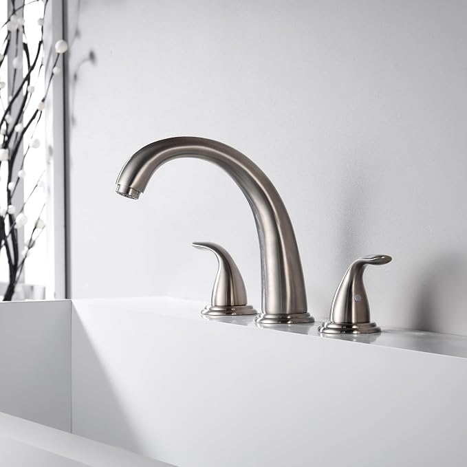 SUMERAIN Classic Roman Bathtub Faucet Brushed Nickel Tub Faucet 3 Hole 2 Handle - Image 4