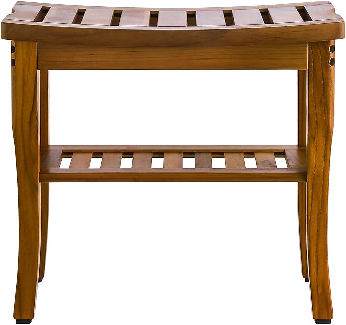 VaeFae Teak Shower Bench, Spa Bath Shower Stool - Image 4
