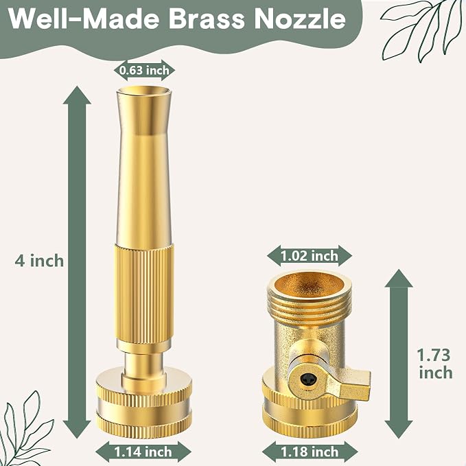 Twinkle Star Heavy-Duty Brass Adjustable Twist Hose Nozzle, High Pressure Hose - Image 4