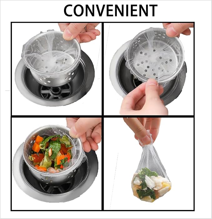 Disposable Sink Strainer – 200 Pack Kitchen Sink Strainer Bags, Disposable - Image 4