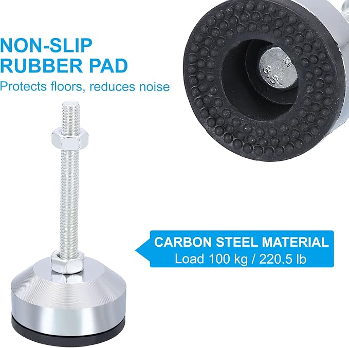 PATIKIL Furniture Leveling Feet 2" Dia Base M8 Thread - Image 3