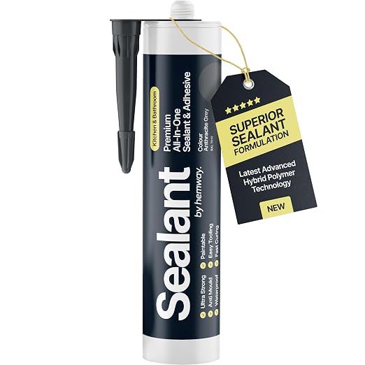 Anthracite Grey Kitchen Bathroom Hybrid Polymer Sealant Adhesive 13.1oz All in by Hemway