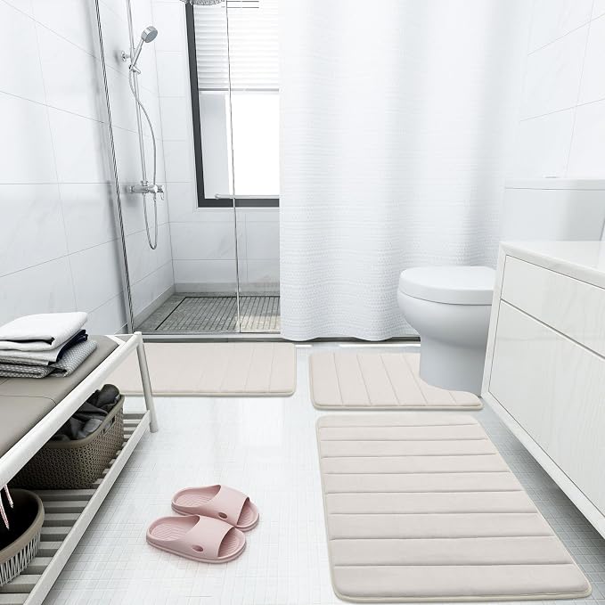 Buganda Memory Foam Bath Mat, Ultra Soft and Non-Slip Bathroom Rugs, Water - Image 6