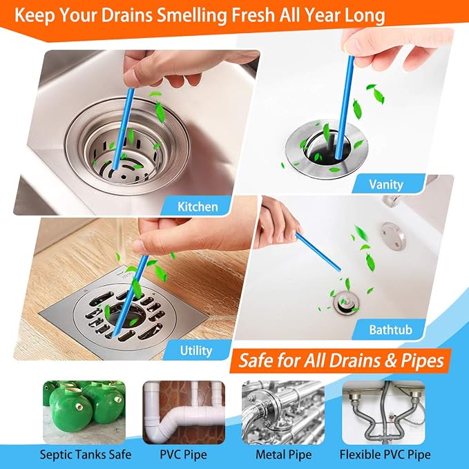 Drain Sticks Drain Cleaner Sticks Keeps Drains and Pipes Clear and Odor-free - Image 4