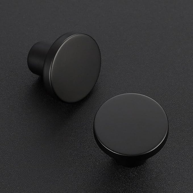 Ravinte 5 Pack Cabinet Knobs Black Kitchen Cabinet Knobs Round Dresser Drawer - Image 2