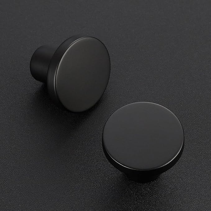 Ravinte 25 Pack Cabinet Knobs Black Kitchen Cabinet Knobs Round Dresser Drawer - Image 2
