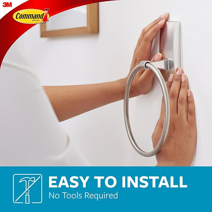 Command Hand Towel Holder Satin Nickel - Image 3