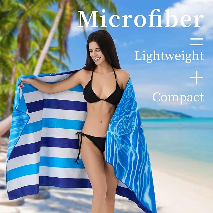 Microfiber Extra Large, Oversized Cute Turtle/Shark Beach Towels - Image 9