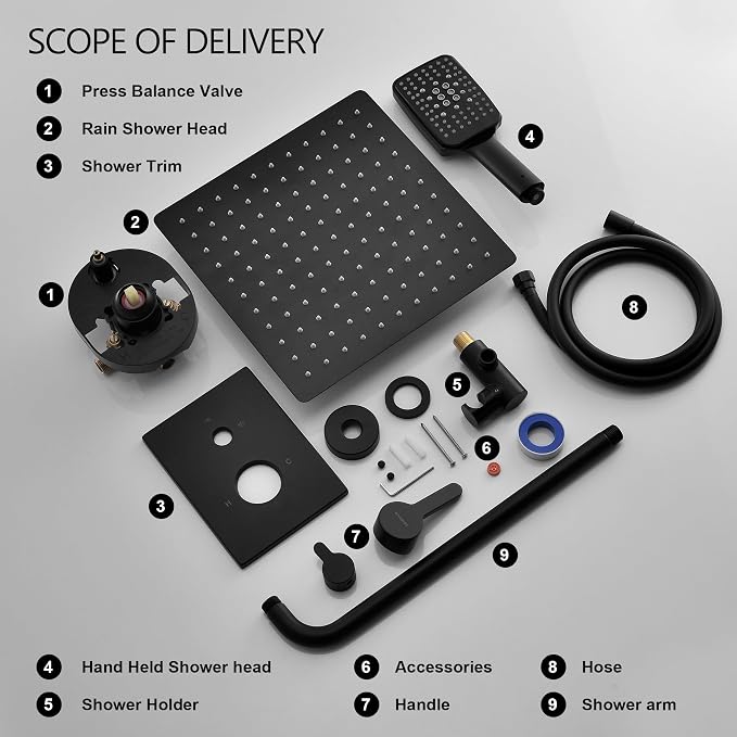 Shower Faucet Set Wall Mounted Shower head - Image 8