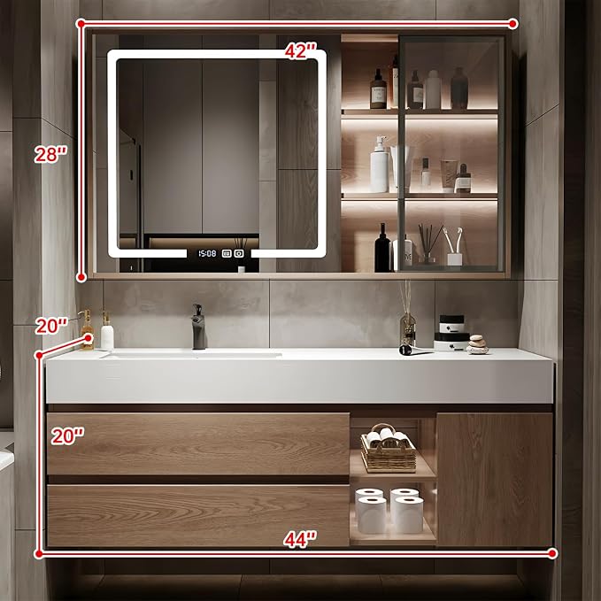44Inch Bathroom Vanity, Floating Bathroom Sink Vanity, Modern Bathroom Vanities - Image 2