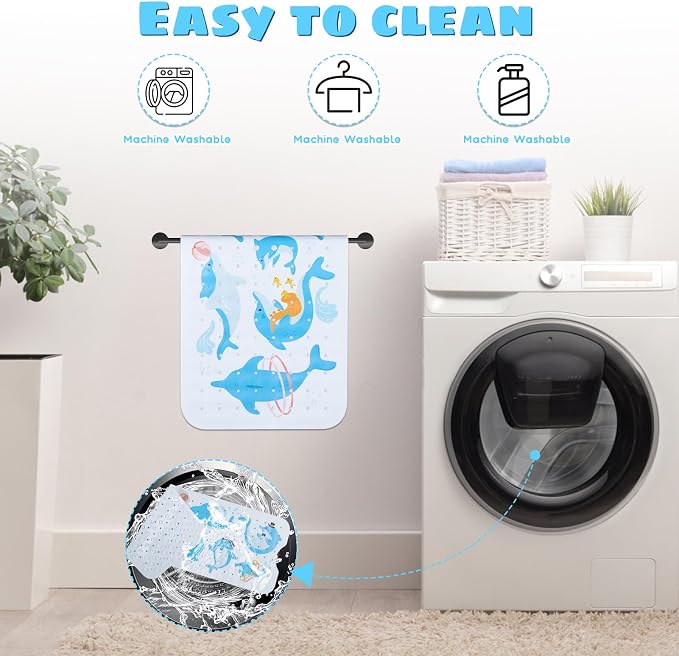 Baby Bath Mat for Tub Non Slip Kids Bathtub Mat Extra Long 40X16 Inch Toddler - Image 6