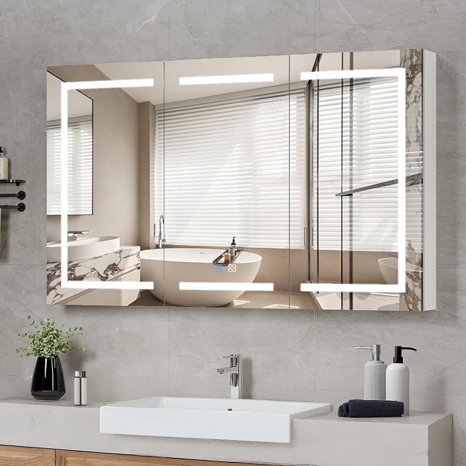 VINGLI 60 x 36 Inch Extra Large Lighted Bathroom Medicine Cabinet - Image 8