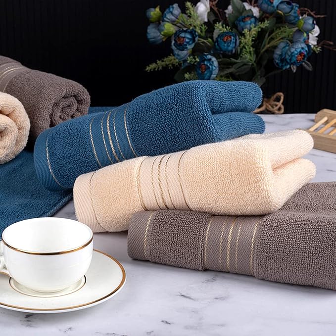 3 Pack Hand Towels for Bathroom, Cotton Soft Absorbent Decorative Hand Towel - Image 2
