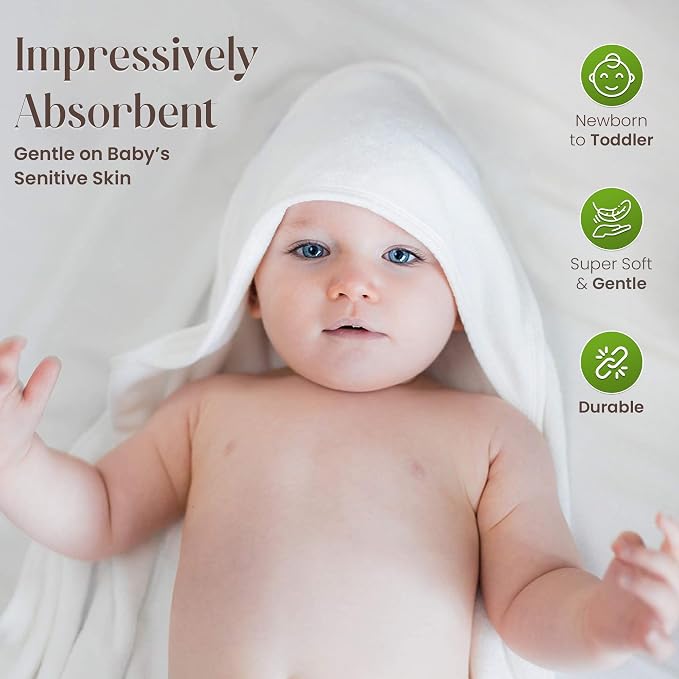 Bamboo Hooded Baby Towel with Face Cloth – 1 Hooded Towel & 1 Washcloth – Ultra - Image 2