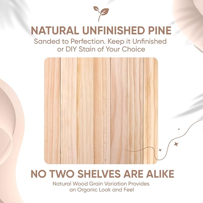 Homeforia Wood Floating Shelf 12 inch, High End Solid Natural Wood 12inch - Image 7