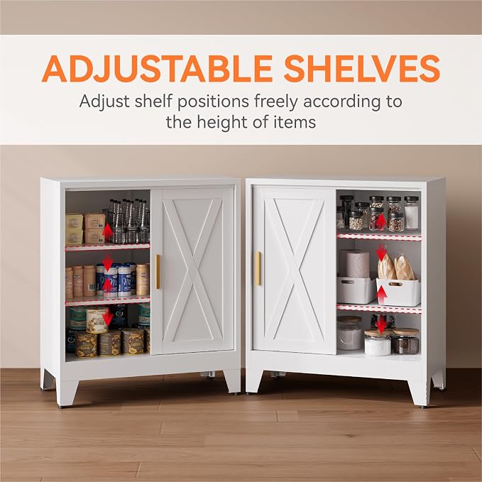 Farmhouse Coffee Bar Cabinet, Buffet Storage Cabinet, Sideboard - Image 4