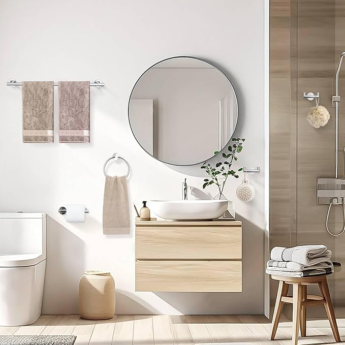 10-Piece Towel Bar Set Polished Chrome Bathroom Hardware Accessories Set - Image 7