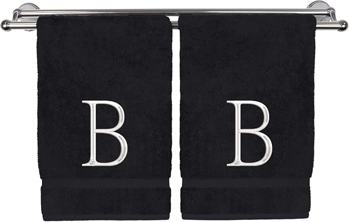 Monogrammed Hand Towel, Personalized Initial Gift, Extra Absorbent 100% Turkish by BareCotton