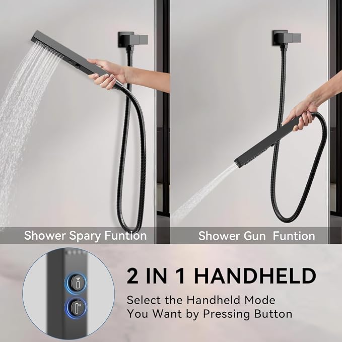 Shower Systems with Rain Shower and Handheld, STARBATH Dual Head 12+6" Rainfall - Image 5