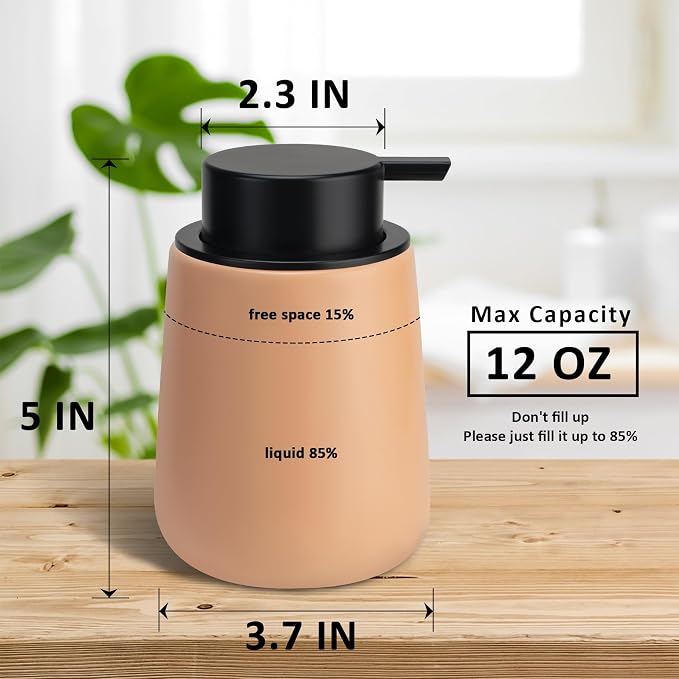 Soap Dispenser Ceramic with Easy-to-Press Pump Hand Lotion Liquid Dispenser - Image 7