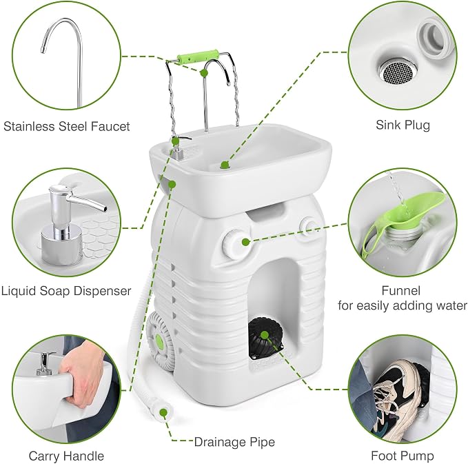 Yescom 45L Portable Sink Hand Wash Station - Image 6
