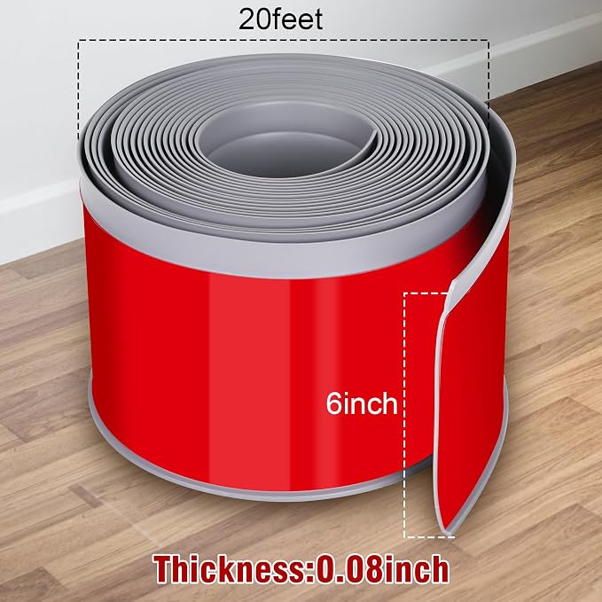Vinyl Baseboard Molding Trim 6 Inch x 20 Feet Peel and Stick Baseboard Trim - Image 2