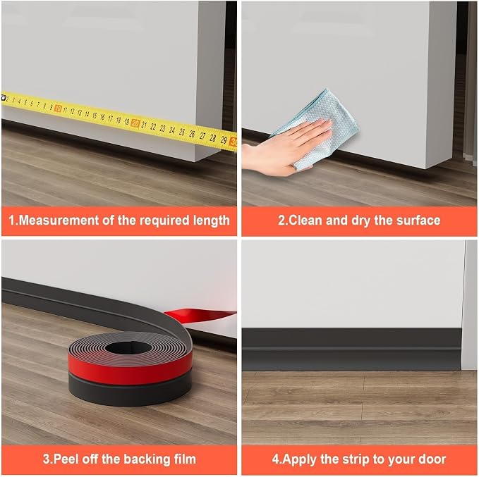 Door Seal Strip for Door Frame, 20ft Silicone Shower Glass Door Seal Strip - Image 6