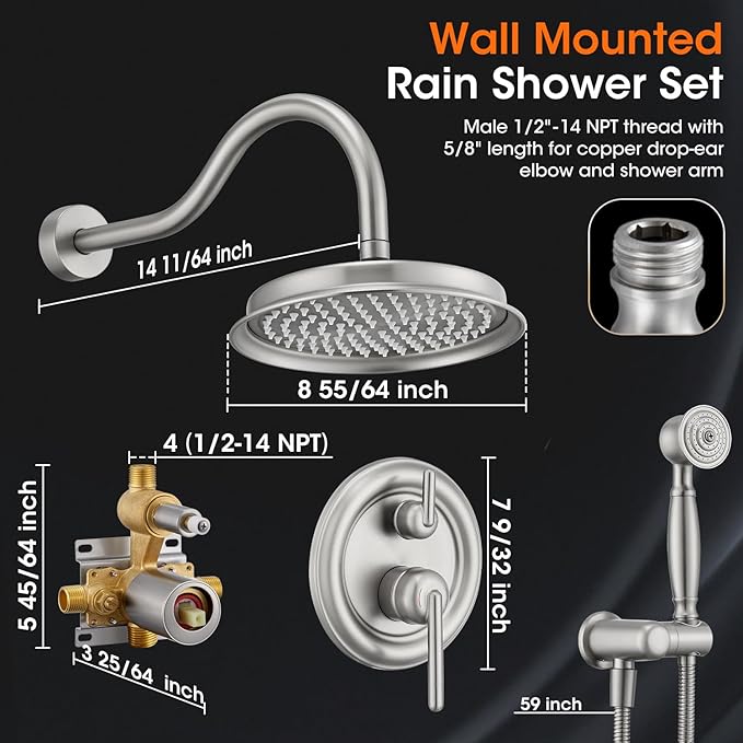 Rainfall Shower System Shower Faucet Set - Image 5