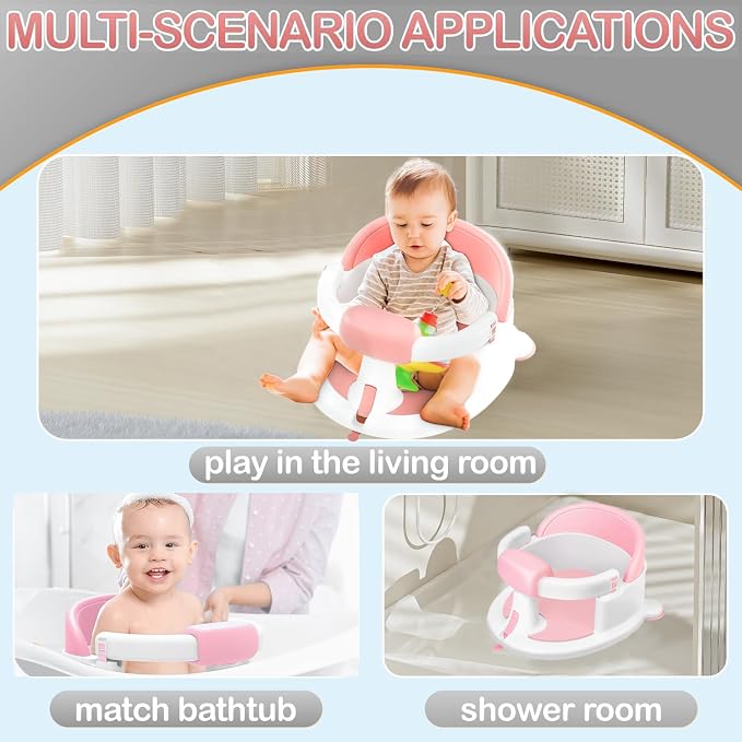 Baby Bath Seat for Babies 6 Months & up, Non-Slip Toddler Bath Seats for Babies - Image 3