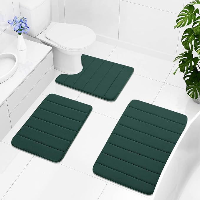 Buganda Memory Foam Bath Mat, Ultra Soft and Non-Slip Bathroom Rugs, Water - Image 8