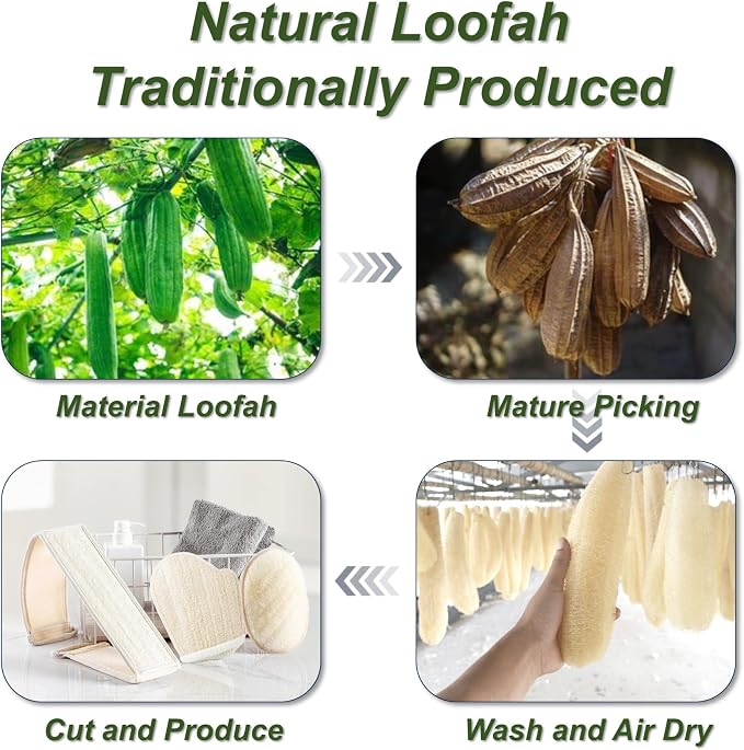 Natural Loofah Sponge, Exfoliating Body Scrubber - Image 5