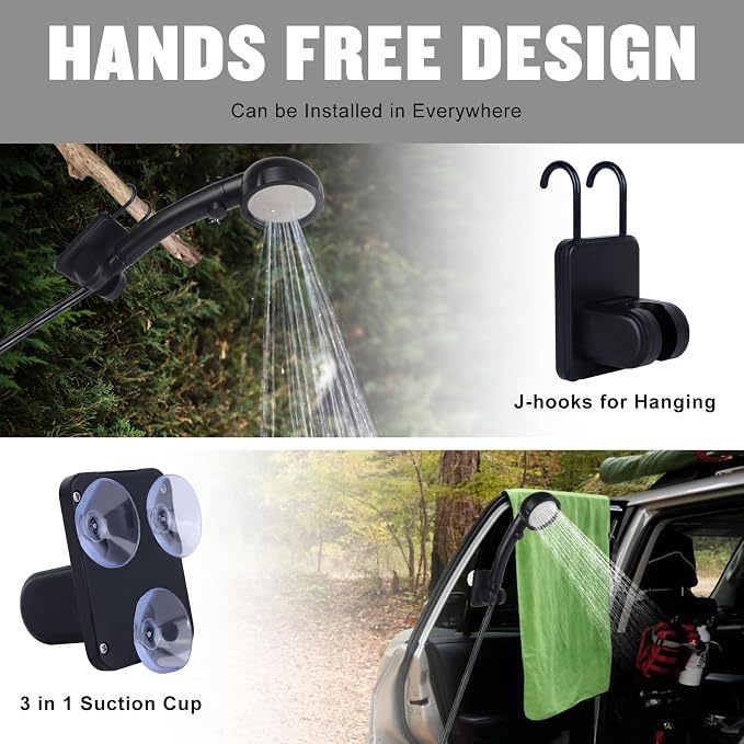 Portable Shower for Camping, Spopal 6000mAh Rechargeable Camping Shower - Image 7
