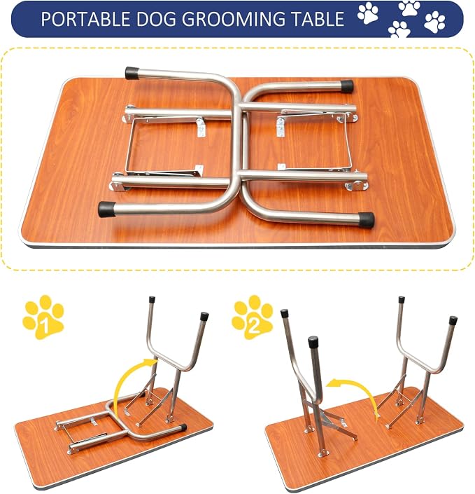 ROOMTEC 46" Dog Grooming Table, Foldable Home Pet Bathing Station - Image 6