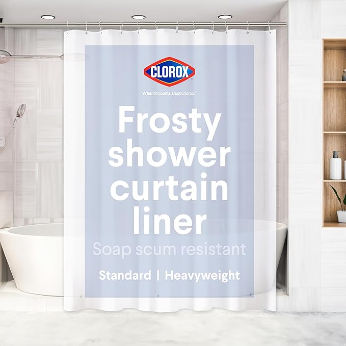 Clorox Shower Curtain Liner, Premium Heavyweight Durable Waterproof 8g PEVA by MainstreamInternational
